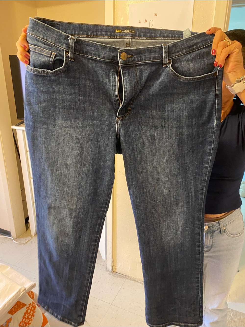 Lee Straight Leg Jeans in Blue Denim